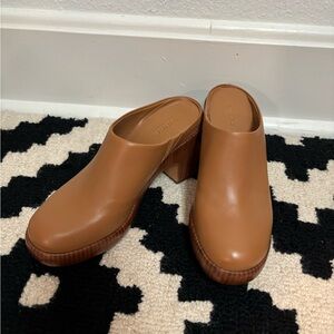 Vince Tan Leather Mules